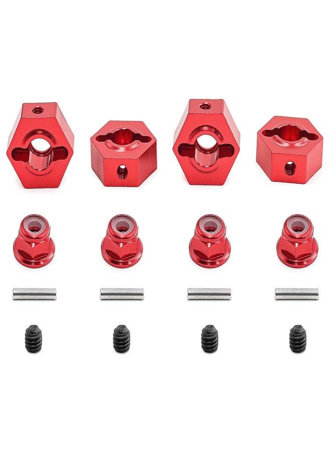 POLANTA 4Pcs Aluminum Alloy 14mm Wheel Hex Hub Adaptor with 4pcs M4 Flanged Lock Nut for Arrma 3S BLX Vorteks Senton Granite Big Rock Upgrade Parts,Replace ARAC9742/ARAC9699 - Image 1